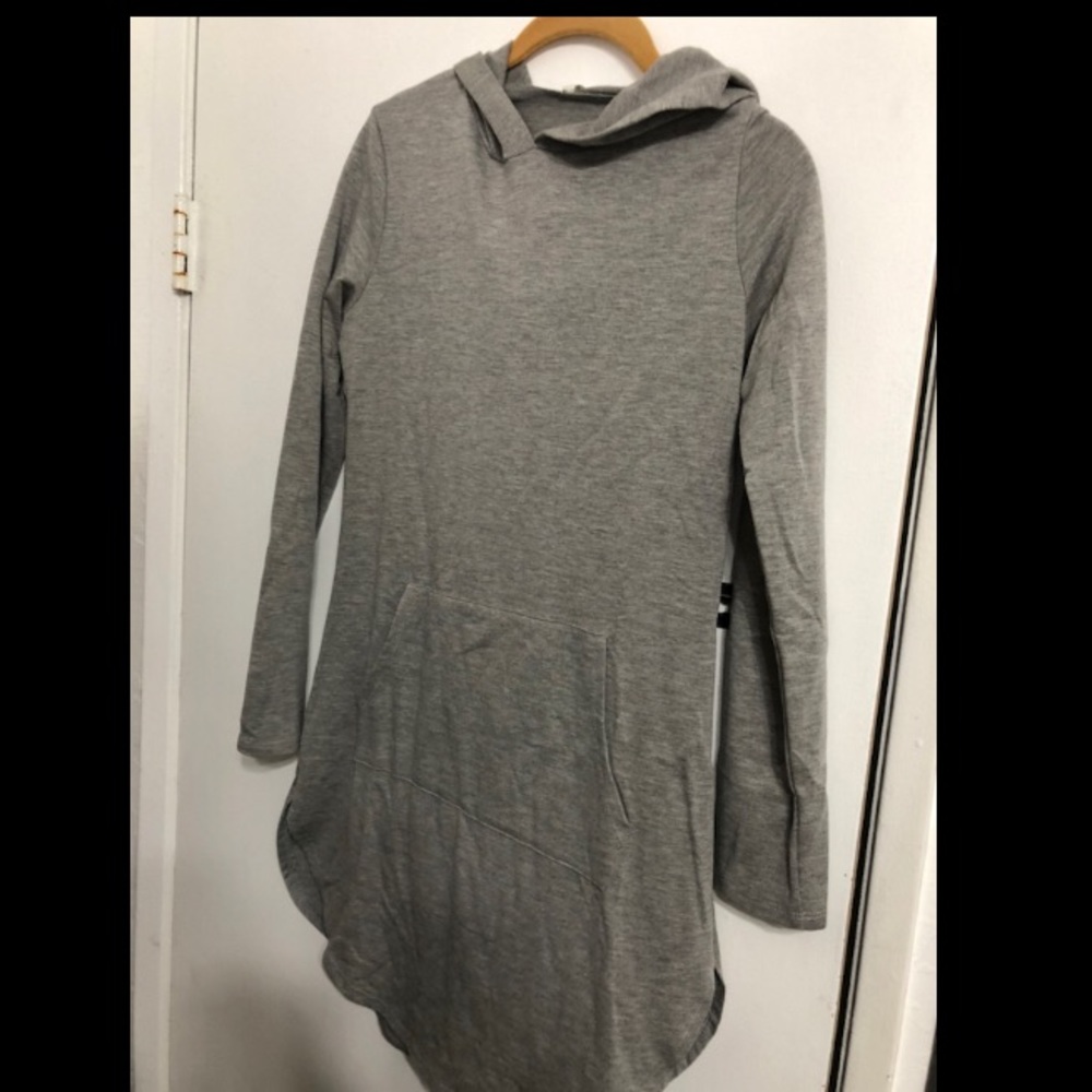 Gray hoodie midi dress